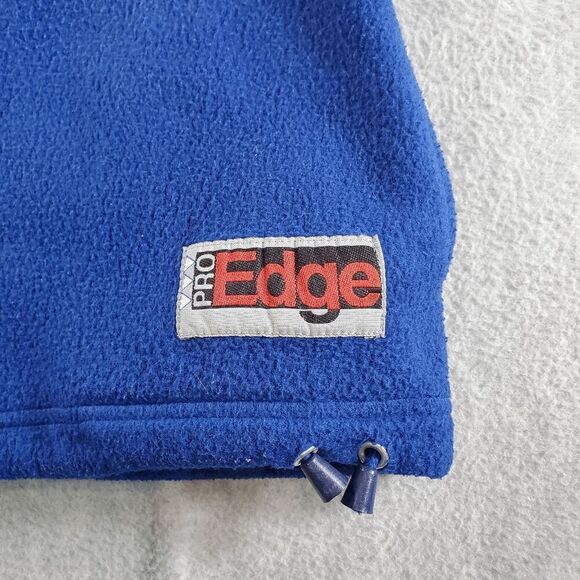 Kansas Jayhawks Jacket Mens Large Blue Vintage Pro Edge NCCA Basketball 1/4 Zip - Picture 5 of 9